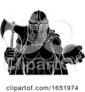 Poster, Art Print Of Viking Trojan Celtic Knight Cricket Warrior Woman