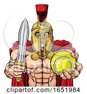 Poster, Art Print Of Spartan Trojan Tennis Sports Mascot