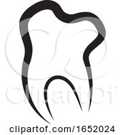 Poster, Art Print Of Black And White Tooth Design