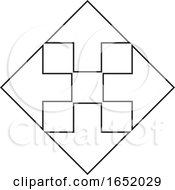 Poster, Art Print Of Diamond Of Black And White Arrows