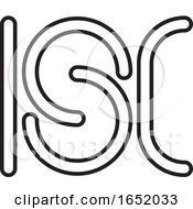 Black And White ISC Letter Design