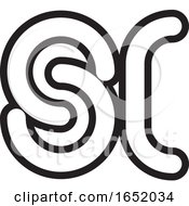 Black And White SC Letter Design