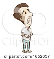 Man Dryness Throat Illustration
