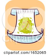 Baby Diaper Bloody Poop Illustration