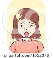 Girl Symptoms Dry Tongue Illustration