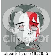 Kid Boy Blood Face Illustration