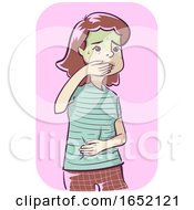 Woman Symptom Nauseated Illustration