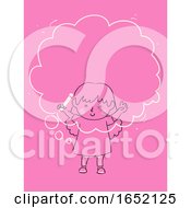 Poster, Art Print Of Kid Girl Draw Thoughts Illustration