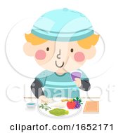 Kid Boy Passover Food Plate Illustration