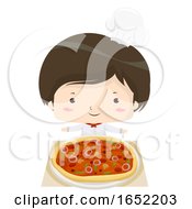 Poster, Art Print Of Kid Boy Pizza Chef Illustration