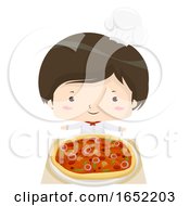 Kid Boy Pizza Chef Illustration