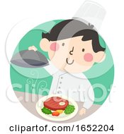Poster, Art Print Of Kid Boy Top Chef Illustration
