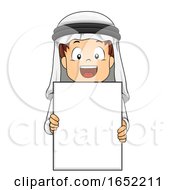 Kid Boy Qatari Blank Board Illustration