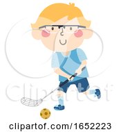 Poster, Art Print Of Kid Boy Sweden Floorball Illustration