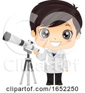 Kid Boy Astronomer Illustration