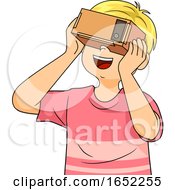 Poster, Art Print Of Kid Boy Diy Virtual Reality Glass Illustration