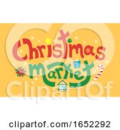 Christmas Market Text Design Illustration