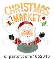 Poster, Art Print Of Santa Claus Christmas Market Lettering