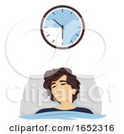 Poster, Art Print Of Teen Boy Hours Sleep Time 9 Illustration