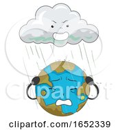 Poster, Art Print Of Earth Mascot Acid Rain Illustration