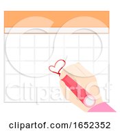 Hand Calendar Mark Anniversary Heart Illustration