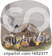 Skull Land Pollution Illustration
