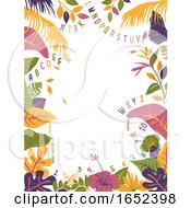 Poster, Art Print Of Tropical Alphabet Numbers Illustration