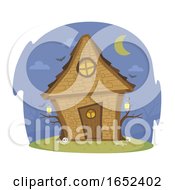 Poster, Art Print Of Witch House Night Illustration