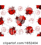 Poster, Art Print Of Lady Bug Pattern Seamless Background Illustration