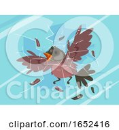 Bird Glass Collision Illustration