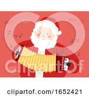 Poster, Art Print Of Santa Claus Accordion Street Performer