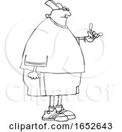 Poster, Art Print Of Cartoon Black And White Chubby Gangster