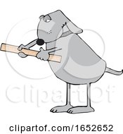 Poster, Art Print Of Cartoon Dog Using A Ruler