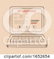 Poster, Art Print Of Infographic On Hand Drawn Style Laptop Computer