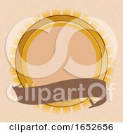 Poster, Art Print Of Sun Shield And Blank Banner On Brown Paper Background