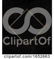 Poster, Art Print Of Gold And Black Frame On A Marble Texture Background