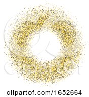 Golden Glittery Confetti On White Background
