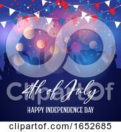 Poster, Art Print Of Party Crowd On A 4th July Independence Day Background
