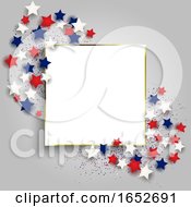 Poster, Art Print Of 4th July Independence Day Background With With Gold Frame And Stars