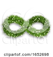3D Grass And Daisies In An Infinity Symbol Shape
