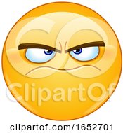 Cartoon Grumpy Yellow Emoji Smiley Face