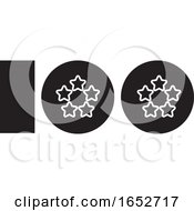 Poster, Art Print Of Black And White Number One Hundred Design With Stars