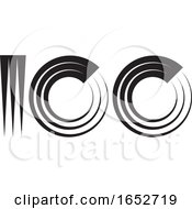 Poster, Art Print Of Abstract Black And White Number One Hundred Design