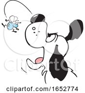 Poster, Art Print Of Cartoon Dog Trying To Catch A Fly