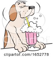 Cartoon Happy Dog At A Soda Fountain