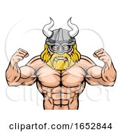 Poster, Art Print Of A Viking Warrior Gladiator Cartoon Sports Mascot