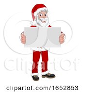 Poster, Art Print Of Young Santa Claus Holding Sign Christmas Cartoon