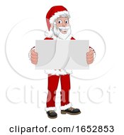 Young Santa Claus Holding Sign Christmas Cartoon