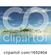 Poster, Art Print Of 3d Tropical Palm Tree Island Landscape