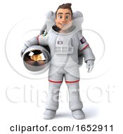 3d Cosmonaut On A White Background by Julos